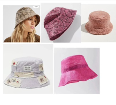 Jade Lacey Lace Floral Patchwork Snake Lacey Lace Python Sherpa Bucket Hat