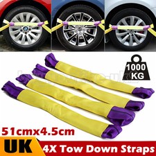 4pcs Truck Car Tire Wheel Link Straps Trailer Recovery Ratchet Tie Down Straps