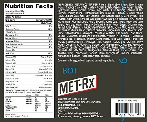 MET-Rx Protein Plus Bar Taza de mantequilla de maní sin gluten (9 unidades) Foto 3 de 3