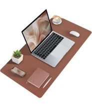 Leather Desk Pad ProtectorLarge Computer Desk Mat w/ Mouse 31.5” X 15.7”
