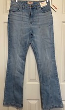 New Womens WRANGLER HIGH RISE BOLD SEAMED LIGHT WASH BOOT CUT STRETCH JEANS