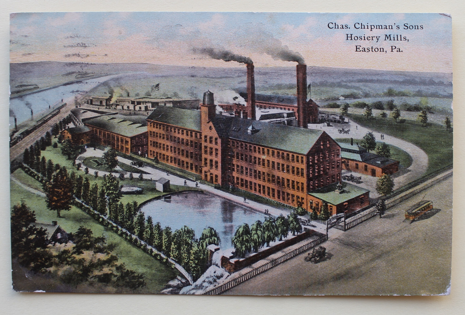 Chas. Chipman's Hosiery Mills, Easton, PA vintage postcard posted Easton 1911 eBay