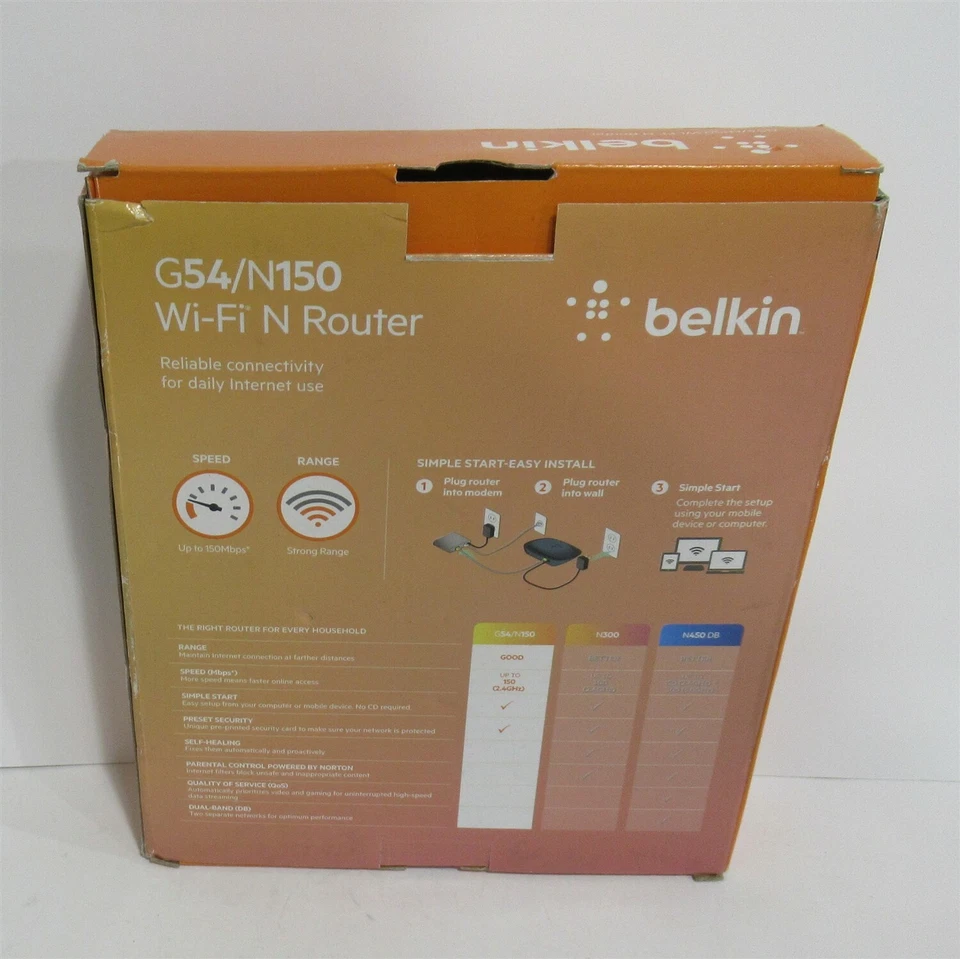 Belkin N150 150 Mbps 4-port 10/100 Wireless Wi-Fi Router - Image 2 of 4