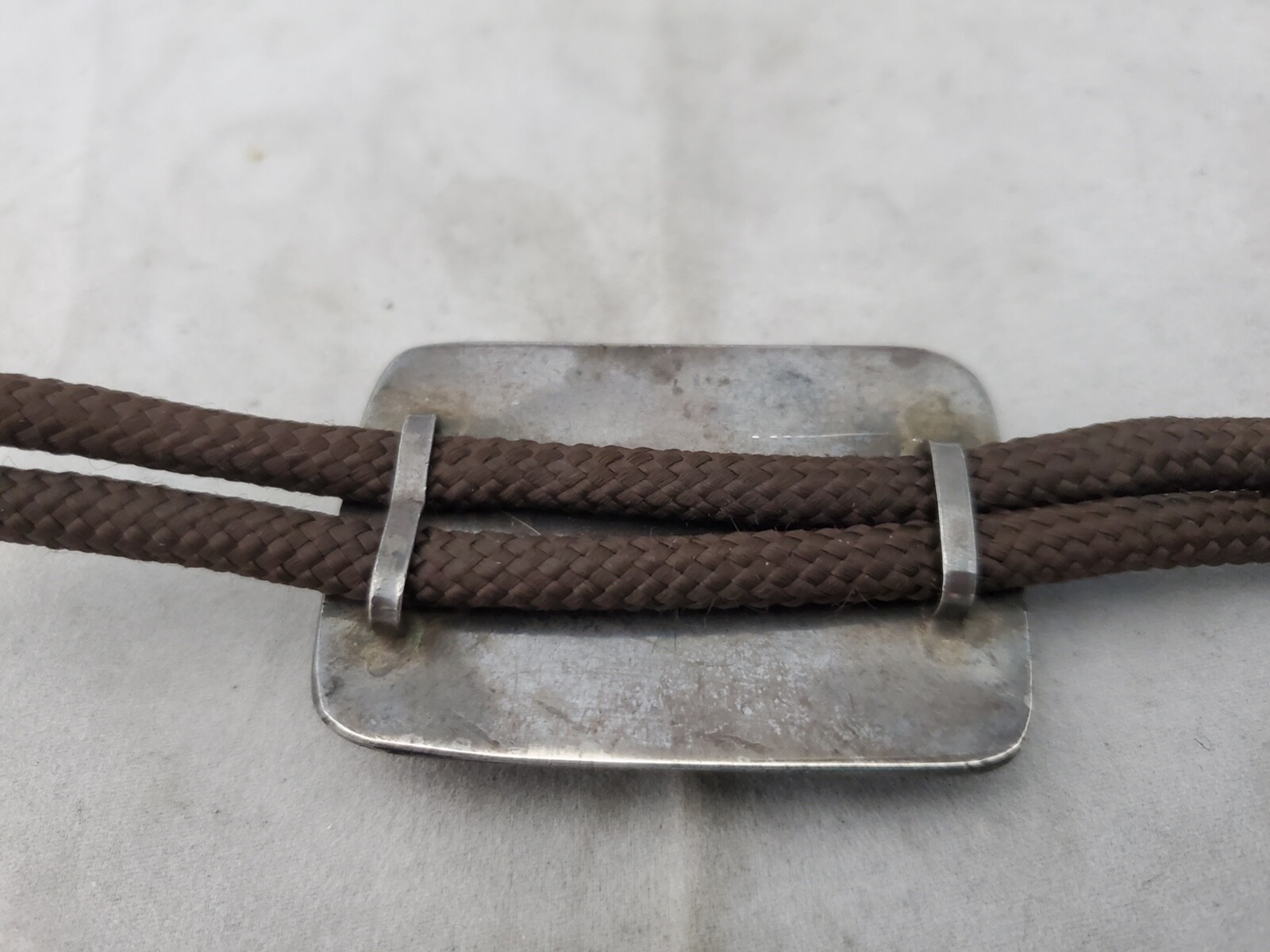 Silver Bolo Tie Rectangle with Large Turquoise & … - image 5