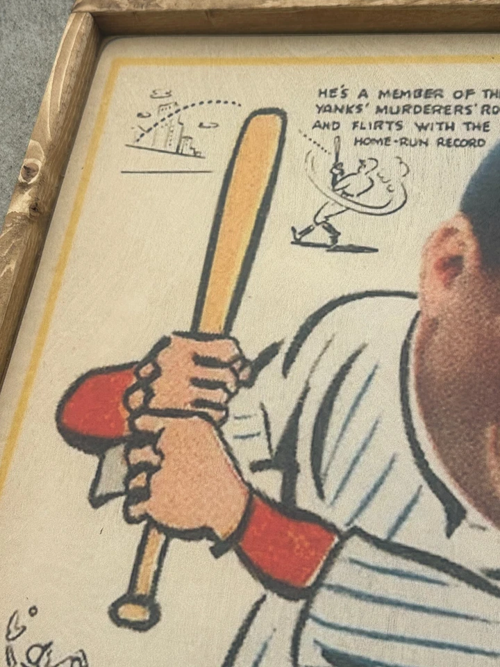 1938 Joe DiMaggio Goudey Head Up Madera Tarjeta Exhibición 20"x24" Foto 3 de 4