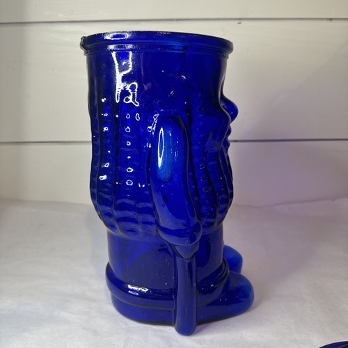 Mr. Peanut Cobalt Blue Glass Cookie Jar Planter's Vintage Large 13" with Lid - Picture 10 of 24
