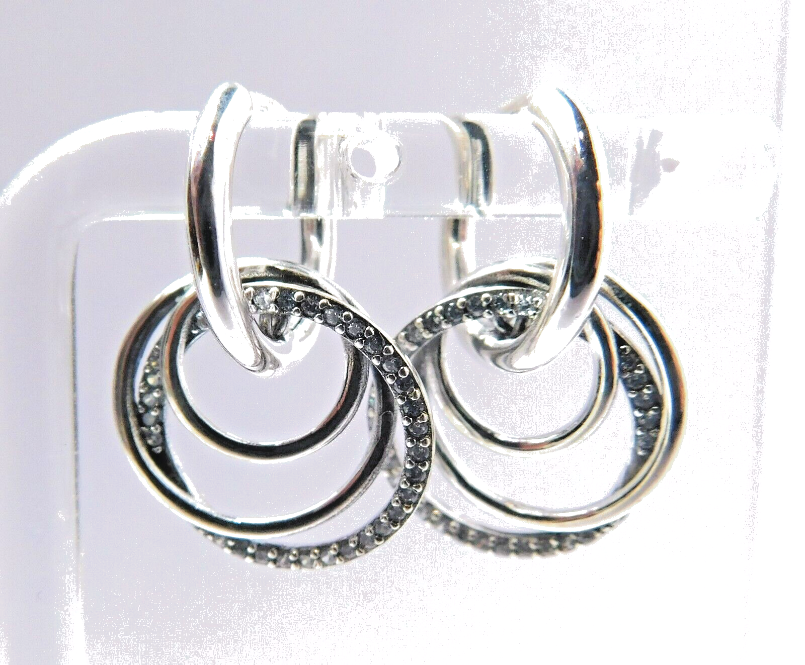 Authentic Pandora Earrings, Family Always Hoops, #291156C01