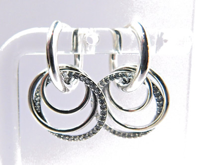 Authentic Pandora Earrings, Family Always Hoops, #291156C01