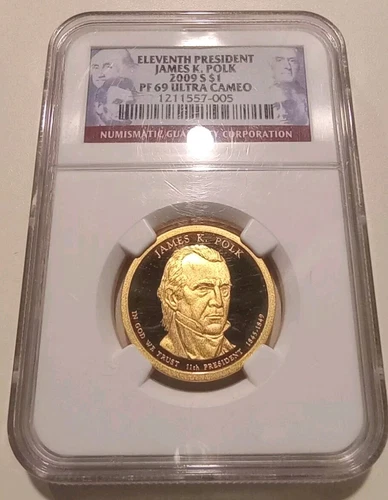 2009-S PRESIDENTIAL DOLLAR NGC PF69 ULTRA CAMEO PROOF JAMES K POLK