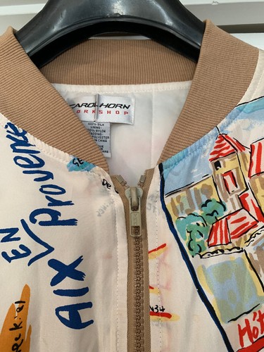 Carol Horn Workshop Vintage Jacket Women's 100% Silk Bomber Artsy Size L - Picture 2 of 6