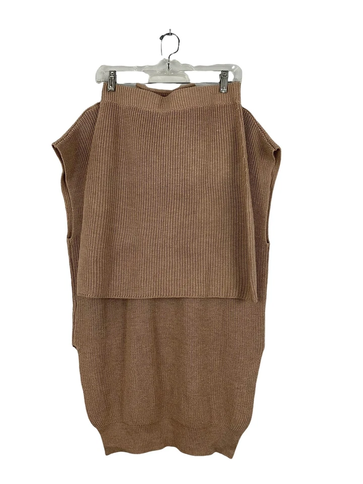 Conjunto de falda suéter gruesa tejida Issy Copenhagen para mujer talla 10 tostado tostado camel