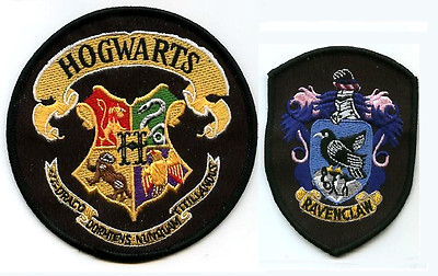 Fein Britisch Bestickt Harry Potter Serie: Hogwarts+Ravenclaw Emblem Set B