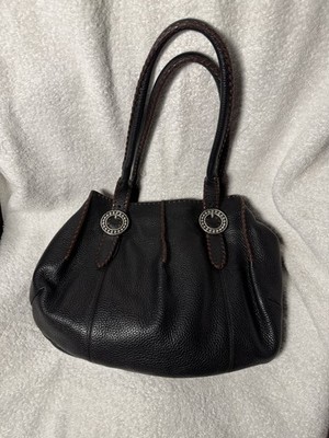 Brighton Barbados Black Leather Handbag Purse 