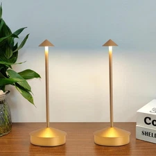 Modern Cordless Table Lamp Set of 2, Portable LED Desk Lamps, 6000mAh Recharg...