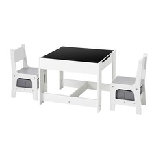VEVOR Kids Table and 2 Chairs Set, Toddler Table and Chair Set with Storage Spac