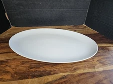 over and back Coupe Hand-Finished Stoneware Large 16" x 11" Oval Serving Platter