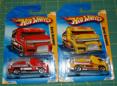 2X - 2010 Hot Wheels New Models - Rapid Response - Red & Yellow
