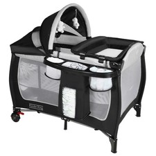4 in 1 Portable Pack and Play, Baby Playard w/Bassinet, Large Playpen for Inf...