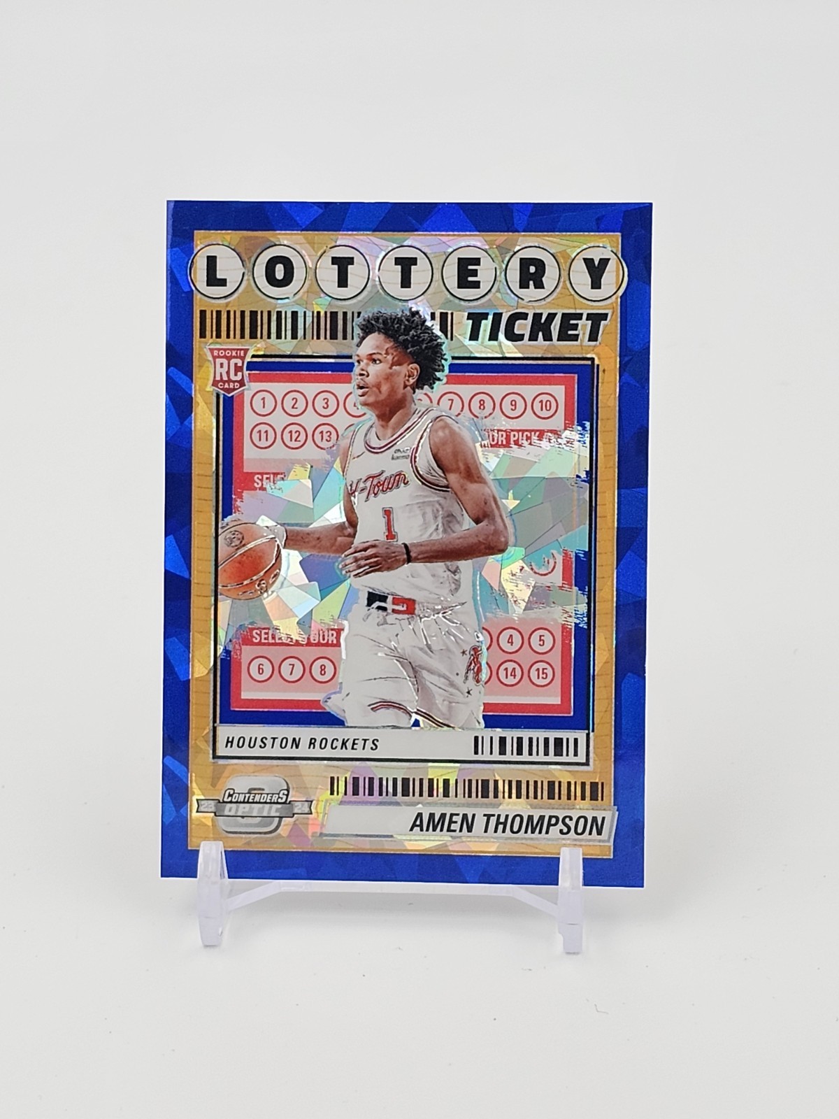 2023-24 Panini Contenders Optic - Lottery Ticket Amen Thompson #11 Blue /75 (RC)