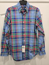  125 Polo Ralph Lauren Men's Classic-Fit Plaid Oxford Shirt, Blue/Red, Small