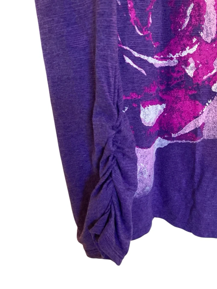 3X Purple Pink Ruching Floral Flower Rose Heather Just My Size Graphic 22 24 - Image 4 of 4