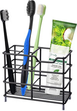 Stylish Black 304 Stainless Steel Toothbrush  Toothpaste Holder - Small Size
