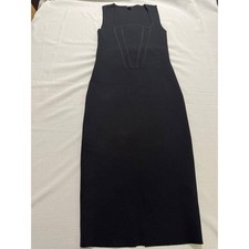 Express Body Contour Black Corset Ribbed Sleeveless Midi Dress Small