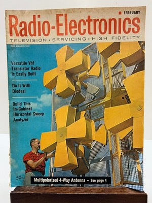Radio-Electronics Magazine February 1961 Multipolarized Antenna Vintage DIY Tech