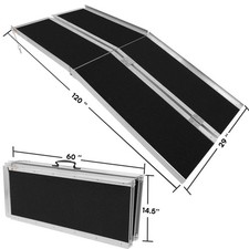 10ft Aluminum Multi-Folding Wheelchair Ramp Scooter Mobility Portable Ramp