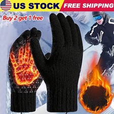 Electric USB Heated Gloves Ski Full Finger Thermal Warm Windproof Touch Screen
