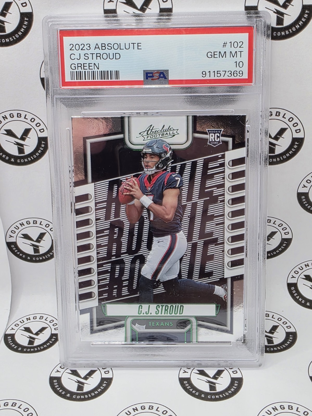 2023 Panini Absolute - Rookies C.J. Stroud #102 Green (RC) - PSA 10