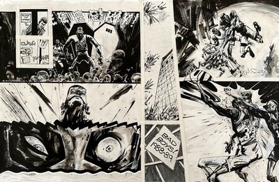  MICHAEL JORDAN Biography B.O.P. Pages 16-17   Original Graphic Novel Art