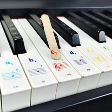 Piano Keyboard Stickers for 88/61/54/49/37 Key.Colorful,Staff,Numbered musica...