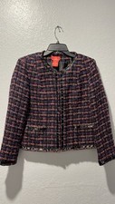 Oscar by Oscar De La Renta tweed jacket blazer size 10multicolor black pink
