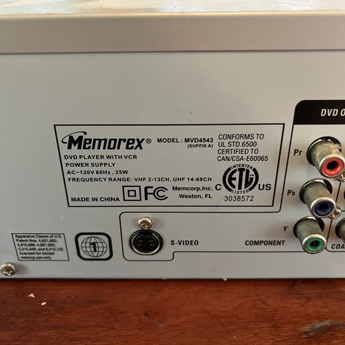 Memorex MVD4543 DVD VCR Player Recorder Combo 6 Head Hi-Fi VHS parts or repair - Picture 5 of 7