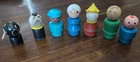 Lot of 7 Vintage Fisher Price Little People, Children, Dogs, Wooden