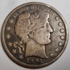 1901 -  P  - BARBER HALF DOLLAR - NICE  GRADE