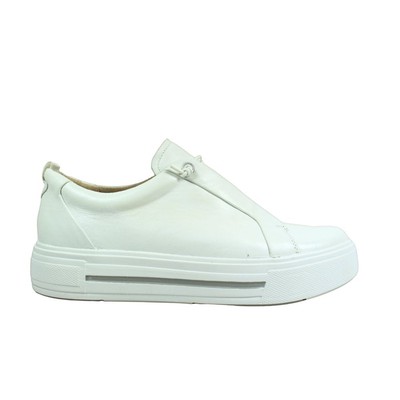Caprice 23709 44 102 White Leather Women's Casual Trainers UK