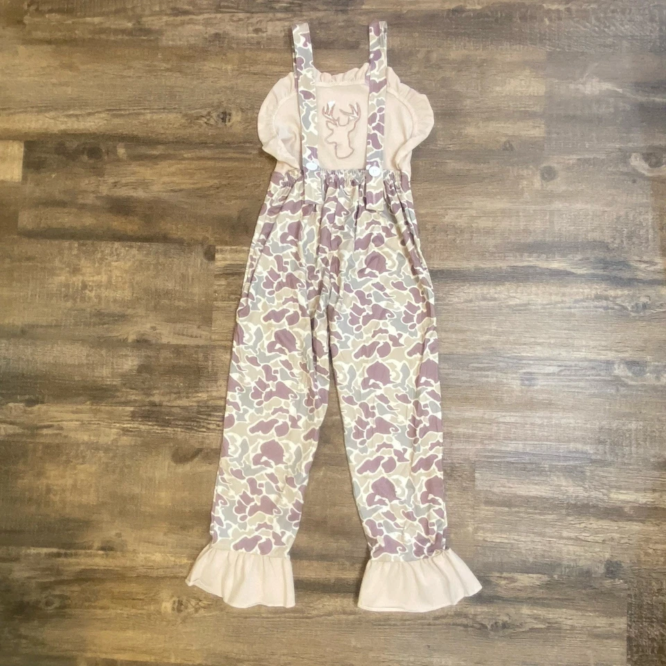 Camo Camoflauge Romper Girls Size 7-8 Beige/Brown NWOT - Image 2 of 4