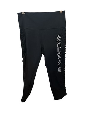 LULULEMON SoulCycle Crop Mesh Leggings Black Cropped Active, Size 8
