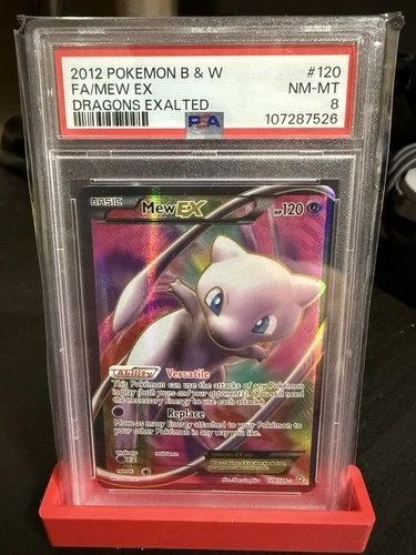 Mew EX 120 Full Art Holo Card 120 /124 Dragons Exalted PSA 8