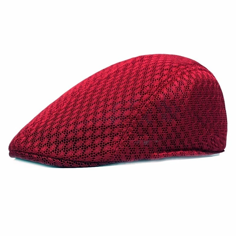 Red Solid Newsboy Cap Hats for Men for sale | eBay display picture 3