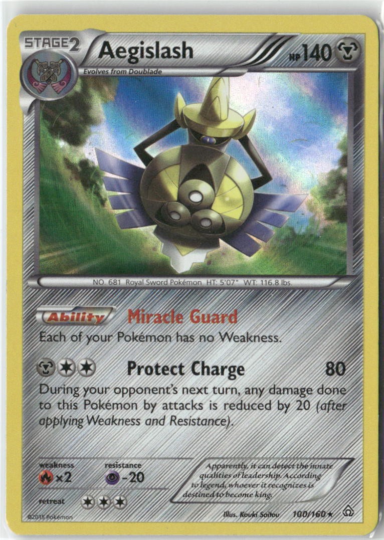 Aegislash 100/160 Holo Rare Primal Clash Pokemon Holo Near Mint