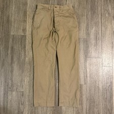 Vintage 60s Military Pants Cotton Khaki Trousers Twill War Size 30x29 WWII