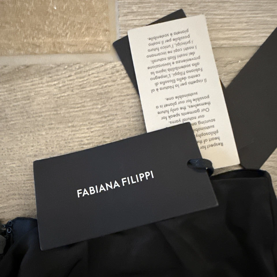 PVP €815 FABIANA FILIPPI Maxi Falda IT38 US6 UK6 Forrada Negra Hecha en Italia Foto 4 de 4