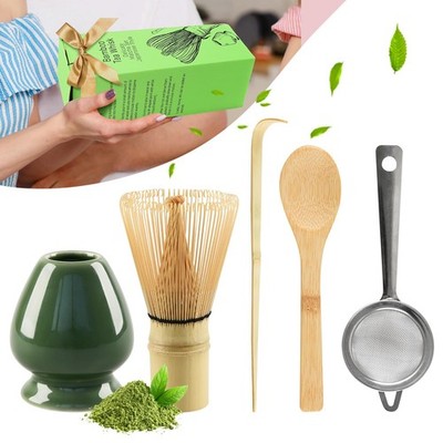 Set Matcha 5 Pezzi Completo – Ciotola 510 Ml, Frusta In Bambù Fatta A Mano, Cucchiaio, Setaccio E Portafrusta In Porcellana, Per Cerimonia Del Tè - 5