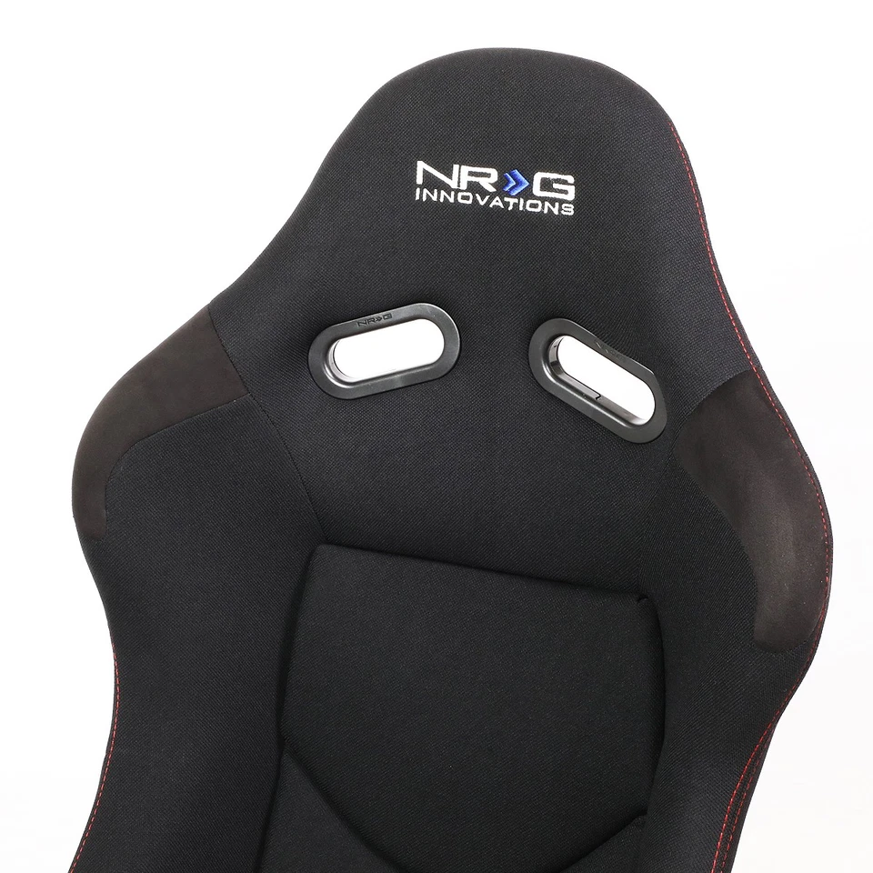 NRG INNOVATIONS RSC-400BK RECLINABLE FABRIC RACE RACING BUCKET SEAT W/SLIDER - Image 3 of 4