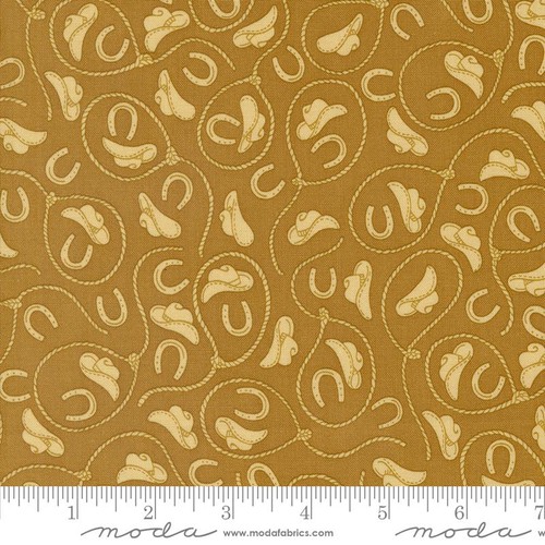 MODA - Saddle Ranch by Moda Fabrics - Hats & Lasso - Wheat 1/4yd
