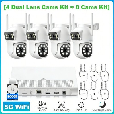 4MP 5G Wifi 10CH NVR Outdoor Wireless Security Camera System w/ HDD 2 Way Audio