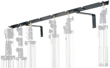 027 Wall Mounted Light Stand Holder Holds 8 Stands,Black